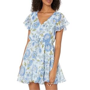 Steve Madden The Kirsty Dress In Vintage Blue Floral Size Medium